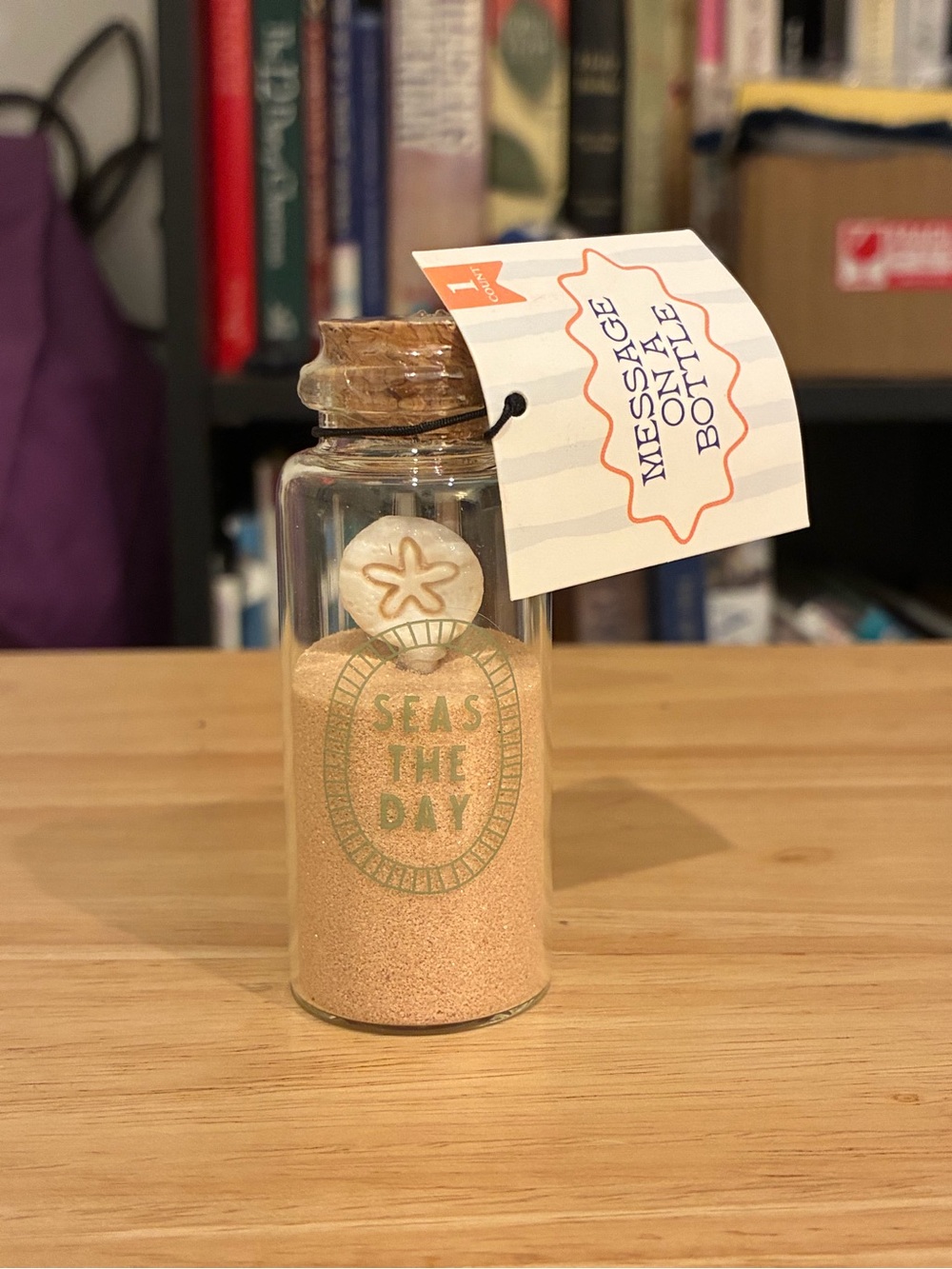 Message in a Bottle 'Seas the Day' Mini Beach Bottle - Picture 1 of 1
